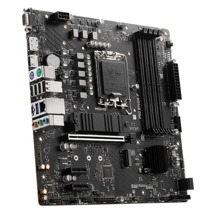 Материнская плата MSI PRO B760M-P B760, LGA1700, 4*DDR5, 1*PCIEx16, 2*PCIEx1, 2*M.2, 1*TypeC, 3*USB3.2Gen1, 8*USB2.0, 4*SATA3.0, 1G, VGA, DP, HDMI, M-ATX, RTL — изображение 4