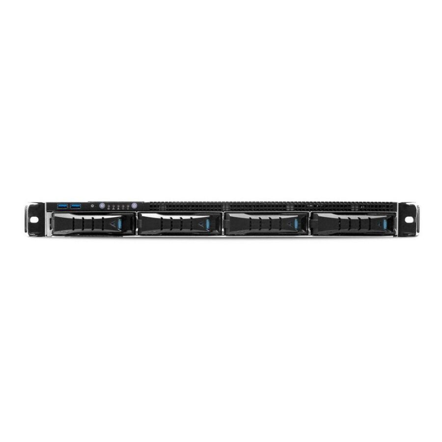 Корпус AIC RSC-1DTS_XE1-1DTS0-62 XE0-AE001-02, RSC-1DTS,1U, 12G 4xSATA/SAS/NVMe HS 3,5/2,5" universal bay + 4x2,5" 9mminternal bay, up to 12"(W) x 9.6"(D) ATX MB, 1x12G 4-port passive BPwith 1xSFF-8643 and 4*Oculink(NVMe), 3x 40x56 + 1x 40x28 fans, 450W 1 — изображение 2