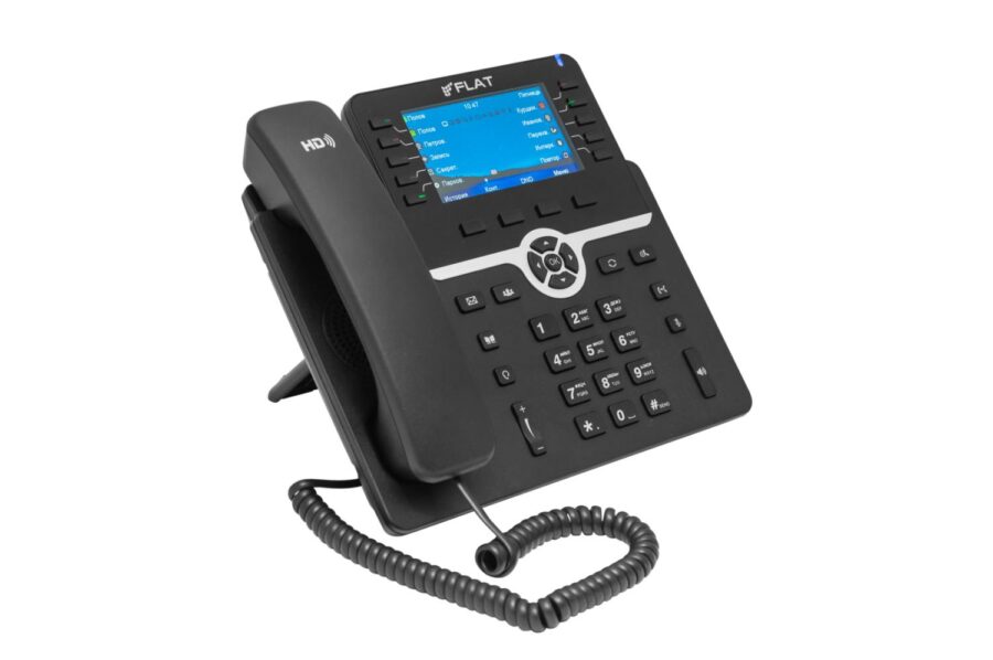 IP-телефон Flat-Phone B10: 20 SIP-аккаунтов, 2 порта 10/100/1000BASE-T (RJ-45), ЖК-дисплей, PoE — изображение 2