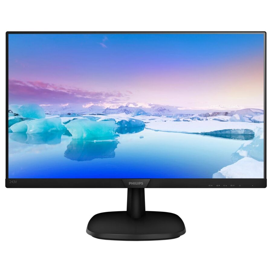 Монитор/ Philips 243V7QJABF (00/01) 23,8'', 1920x1080, IPS, 20M:1, 250cd, 4ms, VGA, HDMI, DP, Speakers , VESA, 1Y, Black