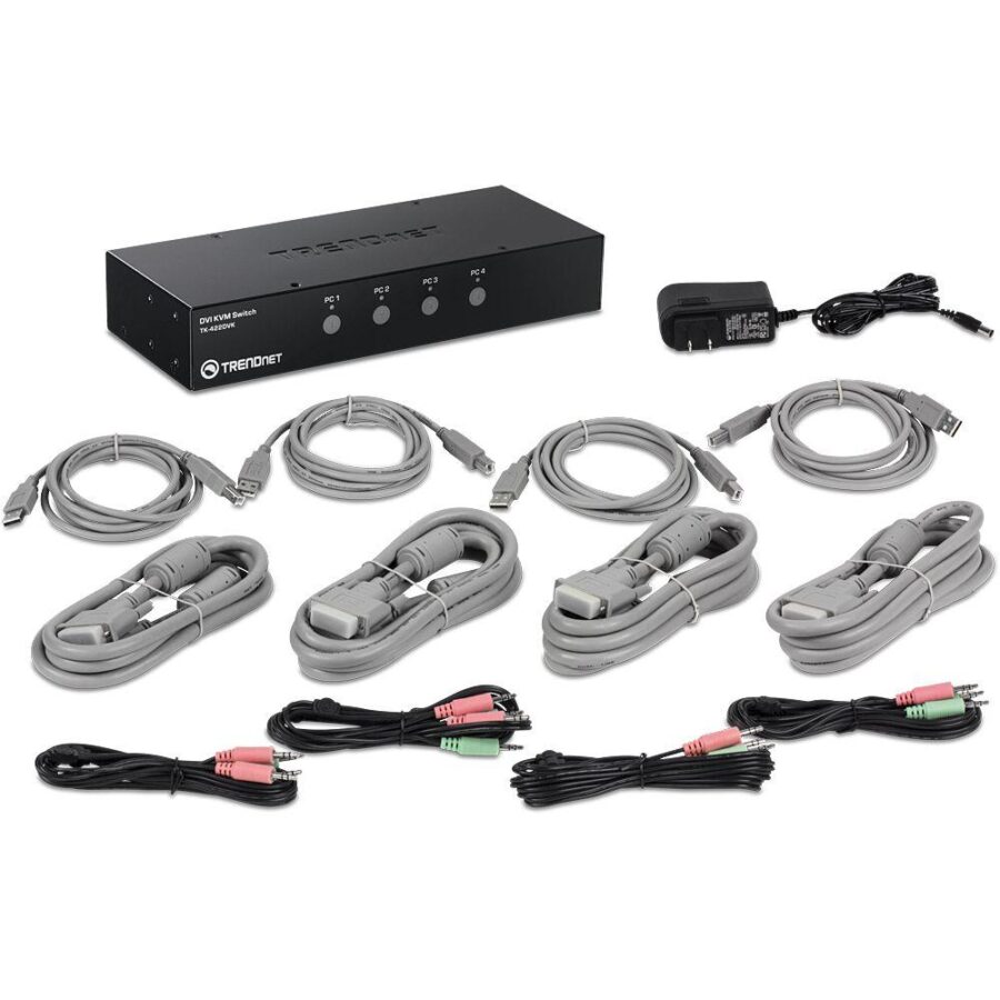 Переключатель консоли (KVM) TRENDnet 4-port DVI KVM Switch Kit RTL {6} — изображение 3