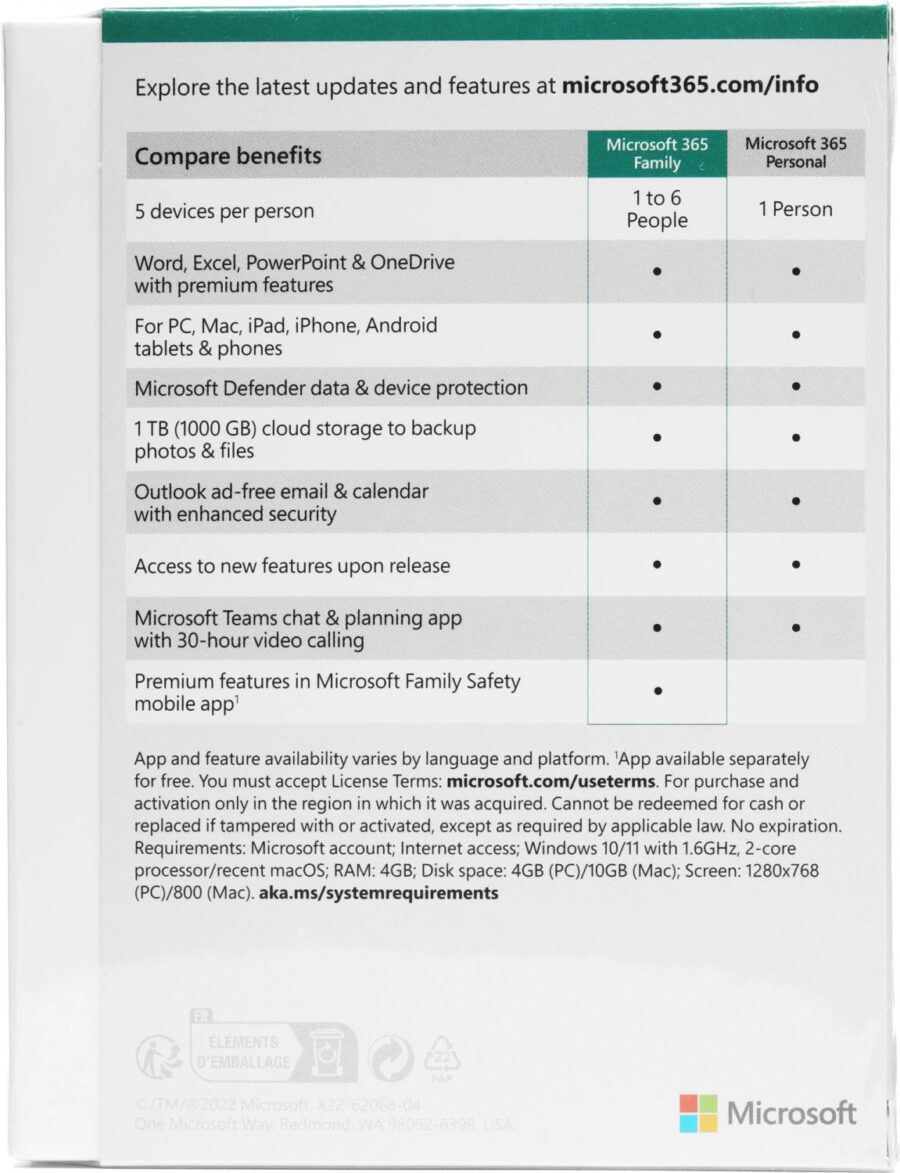 Офисное приложение Microsoft 365 для семьи 1 год (6GQ-01556) — изображение 3