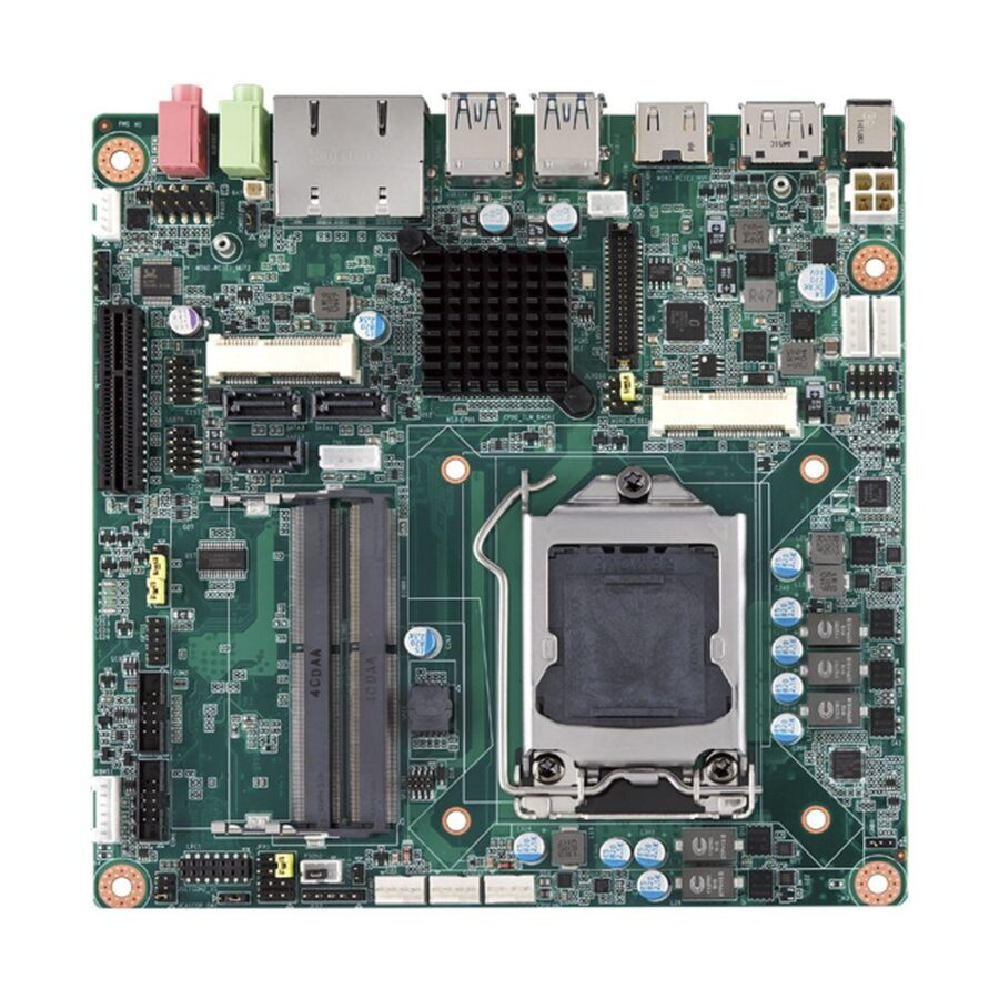 Материнская плата Advantech AIMB-285G2-00A2E Advantech Mini-ITX, Supports Intel® 7th & 6th Gen Core™ i processor (LGA1151) with Intel H110, with DP/HDMI/VGA, 2 COM, Dual LAN, PCIe x4, miniPCIe, DDR4, DC Input, (требуется установка батарейки CR2032) — изображение 2