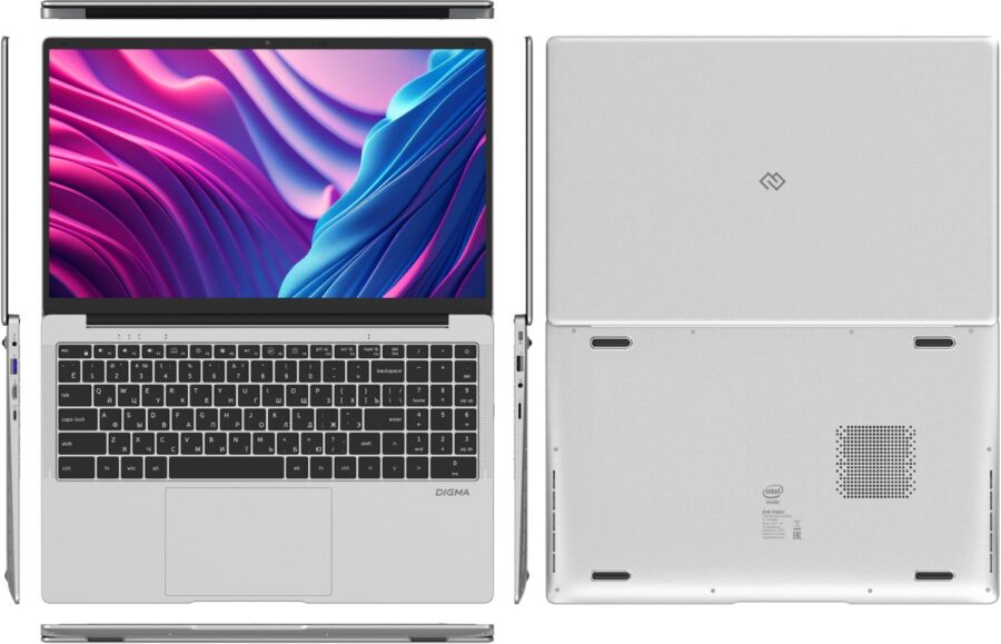 Ноутбук Digma EVE P5851 Pentium Silver N5030 8Gb SSD256Gb Intel UHD Graphics 605 15.6" IPS FHD (1920x1080) Windows 11 Pro silver WiFi BT Cam 5000mAh (DN15N5-8CXW05)