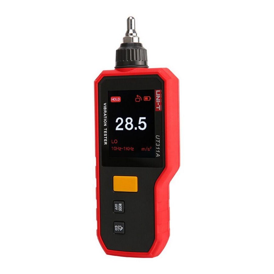 Виброметр UNI-T UT311A Ускорение (O-P): 0,1~199,9 м/с2, частотная характеристика: 10 Гц-15 кГц, Скорость (RMS): 0,1 - 199,9 мм/с, частотная характеристика: 10 Гц - 1,5 кГц, Смещение (PP): 0,001 ~ 1999 мкм, частотная характеристика: 10 Гц - 1 кГц фонарик, — изображение 3