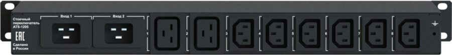 АВР Elemy ATS-1205/16 1U 19" ввод:2xС20 выход:2xC19-6xС1316A черный — изображение 3