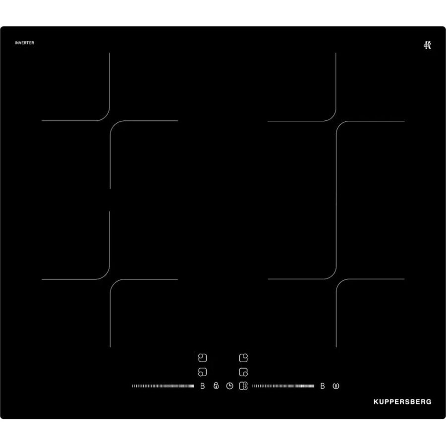 Варочная поверхность Kuppersberg/ Варочная поверхность Kuppersberg, индукция, High-Tech, 59 см, 9 уровней мощности, блокировка управления, автоматическое отключение, Inverter, таймер, Booster, Flexi-zone, слайдерное управление, цвет черный