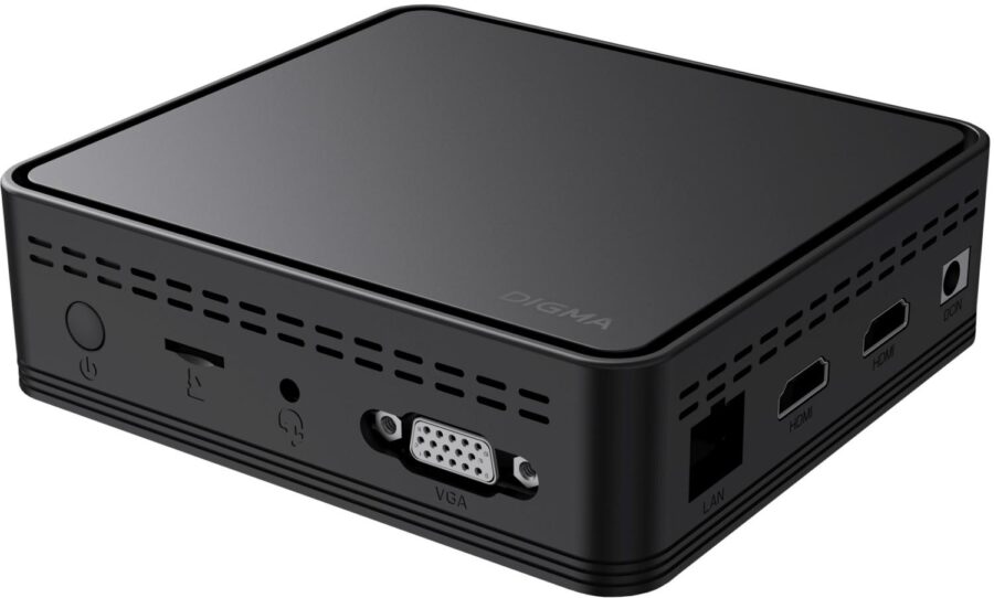 Неттоп Digma Mini Office Cel N4020 (1.1) 4Gb SSD128Gb UHDG 600 CR Windows 11 Pro GbitEth WiFi BT 36W черный (DPCN-4BXW01)