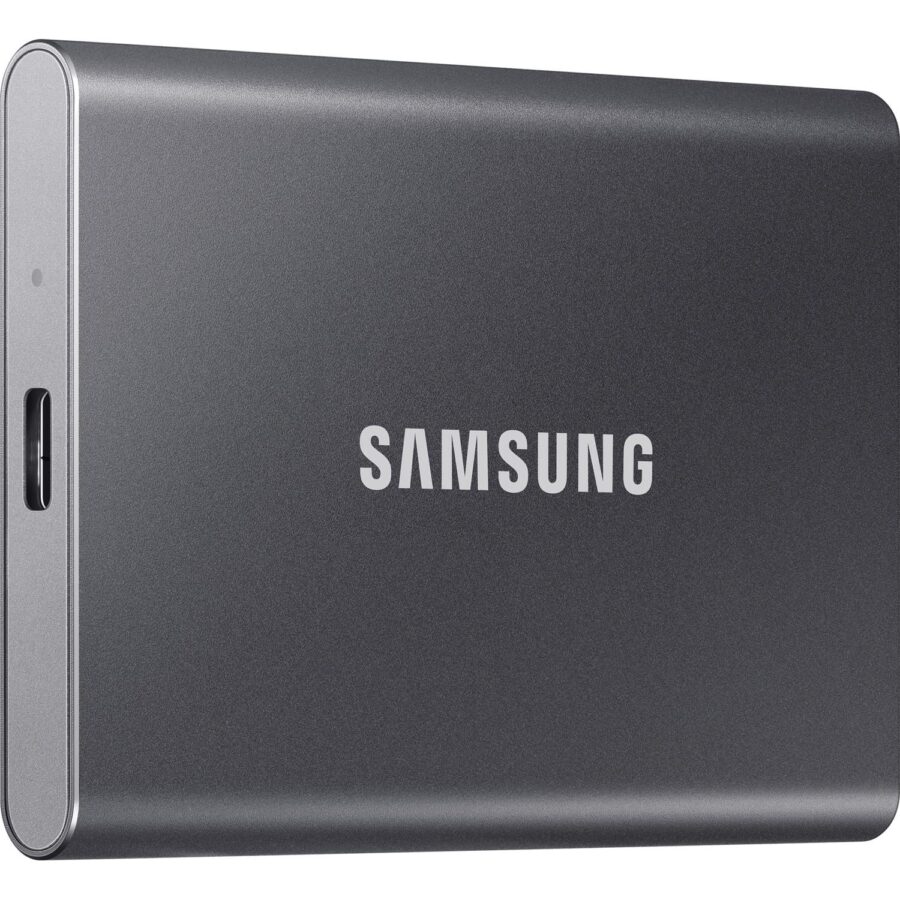 Внешние HDD и SSD/ Samsung External SSD T7, 1000GB, Type-C, USB 3.2 Gen2, R/W 1050/1000MB/s, 85x57x8mm, Titan Gray (12 мес.) — изображение 2