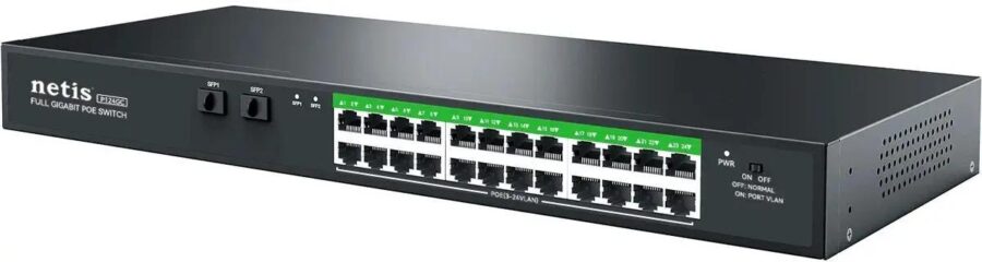 Коммутатор/ Коммутатор Netis P124GC (L2) 24x1Гбит/с 2SFP 24PoE+ 360W неуправляемый
