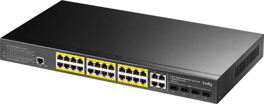 Коммутатор Cudy GS2028PS4-400W (L2) 28x1Гбит/с 4xКомбо(1000BASE-T/SFP) 24PoE 400W управляемый — изображение 2