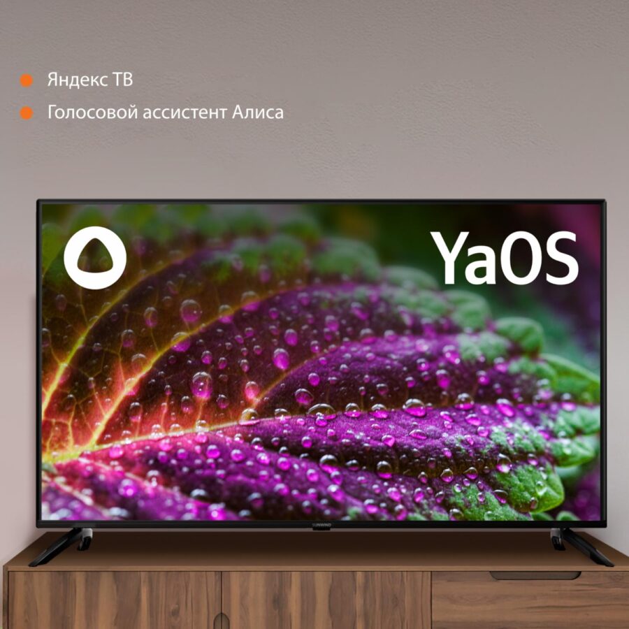 Телевизор LED SunWind 50" SUN-LED50XU400 Яндекс.ТВ черный 4K Ultra HD 60Hz DVB-T DVB-T2 DVB-C DVB-S DVB-S2 USB WiFi Smart TV — изображение 4