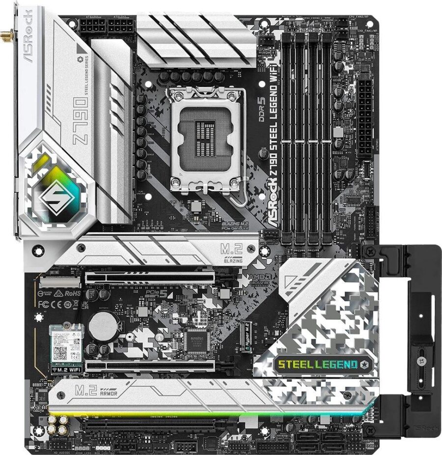 Материнская плата Asrock Z790 STEEL LEGEND WIFI Soc-1700 Intel Z790 4xDDR5 ATX AC`97 8ch(7.1) 2.5Gg RAID+HDMI+DP — изображение 2
