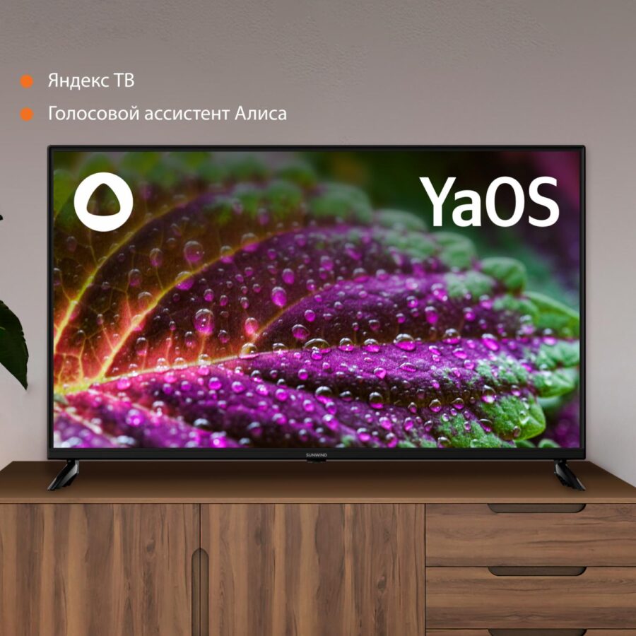 Телевизор LED SunWind 43" SUN-LED43XU400 Яндекс.ТВ черный 4K Ultra HD 60Hz DVB-T DVB-T2 DVB-C DVB-S DVB-S2 USB WiFi Smart TV — изображение 4