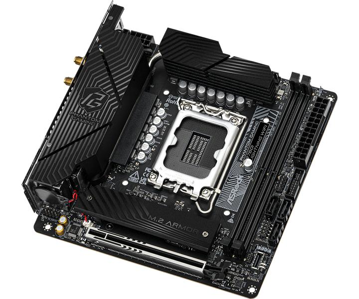 Материнская плата ASROCK B760I LIGHTNING WIFI, LGA1700, B760, 2*DDR5, 3*SATA, 2*M.2, 5*USB 3.2, Type-C, 1*PCIx16, 1xM.2 (Key E), HDMI+DP, mIATX — изображение 4