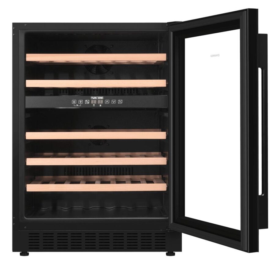 Винный шкаф/ Винный шкаф MAUNFELD MBWC-135D46, 46 бутылок, от 5 ° C до 22 ° C, полезный объем 129 л, электронный термостат, диапазон влажности 50-80%, вентилятор для распределения температуры, звуковой сигнал отключения питания, звуковой сигнал повышения — изображение 2