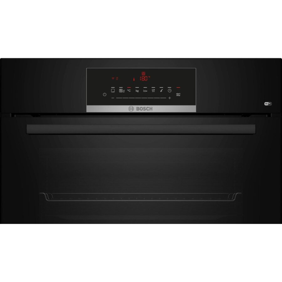 Встраиваемый духовой шкаф Bosch, Serie 8, объем 67 л , 12 режимов нагрева, 4D Hotair, телескопические направляющие, пиролиз, сенсорное управление, 40 автоматических программ, цвет черный — изображение 2