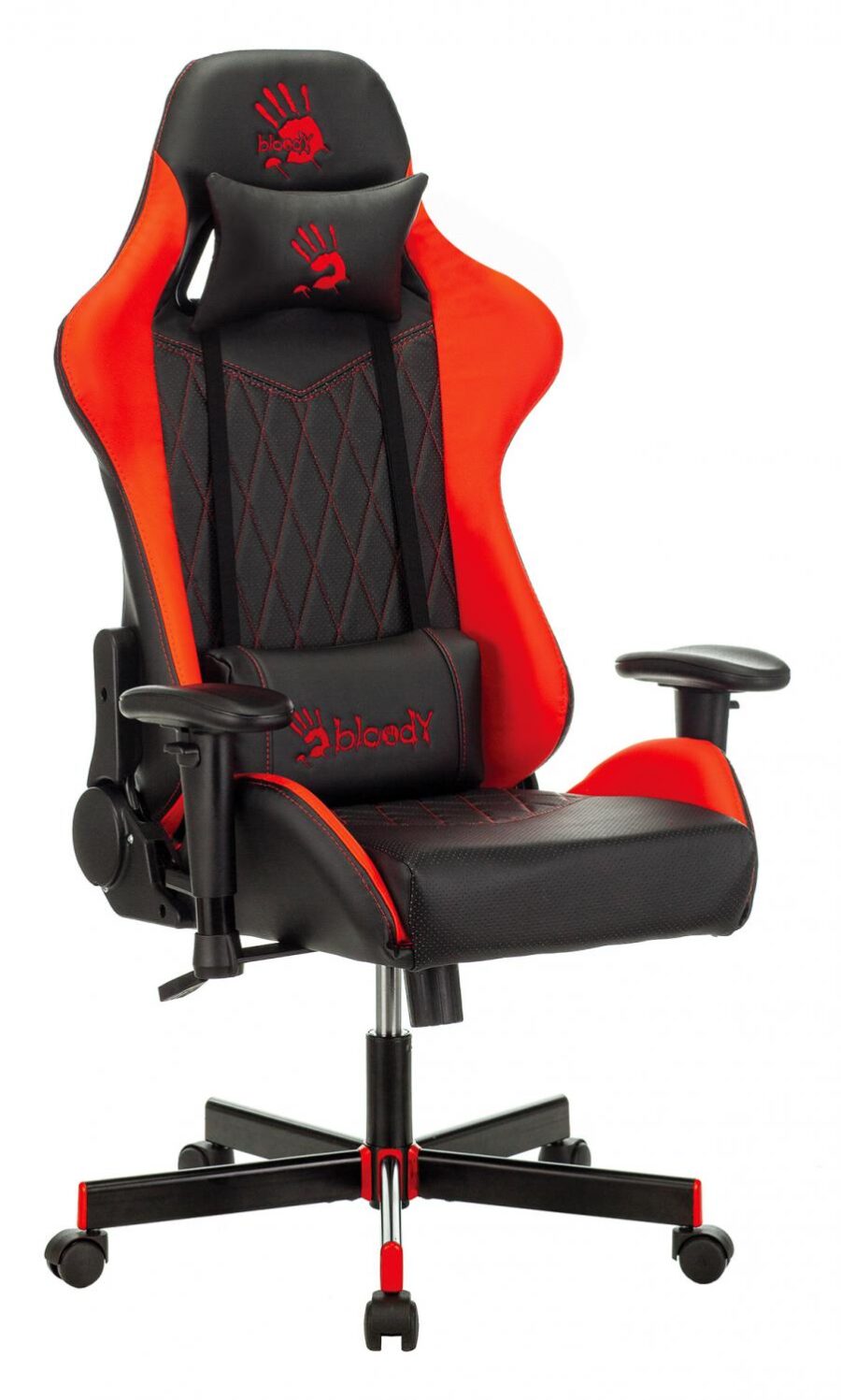 Кресло игровое A4Tech Bloody GC-870 черный/красный ромбик эко.кожа с подголов. крестов. металл