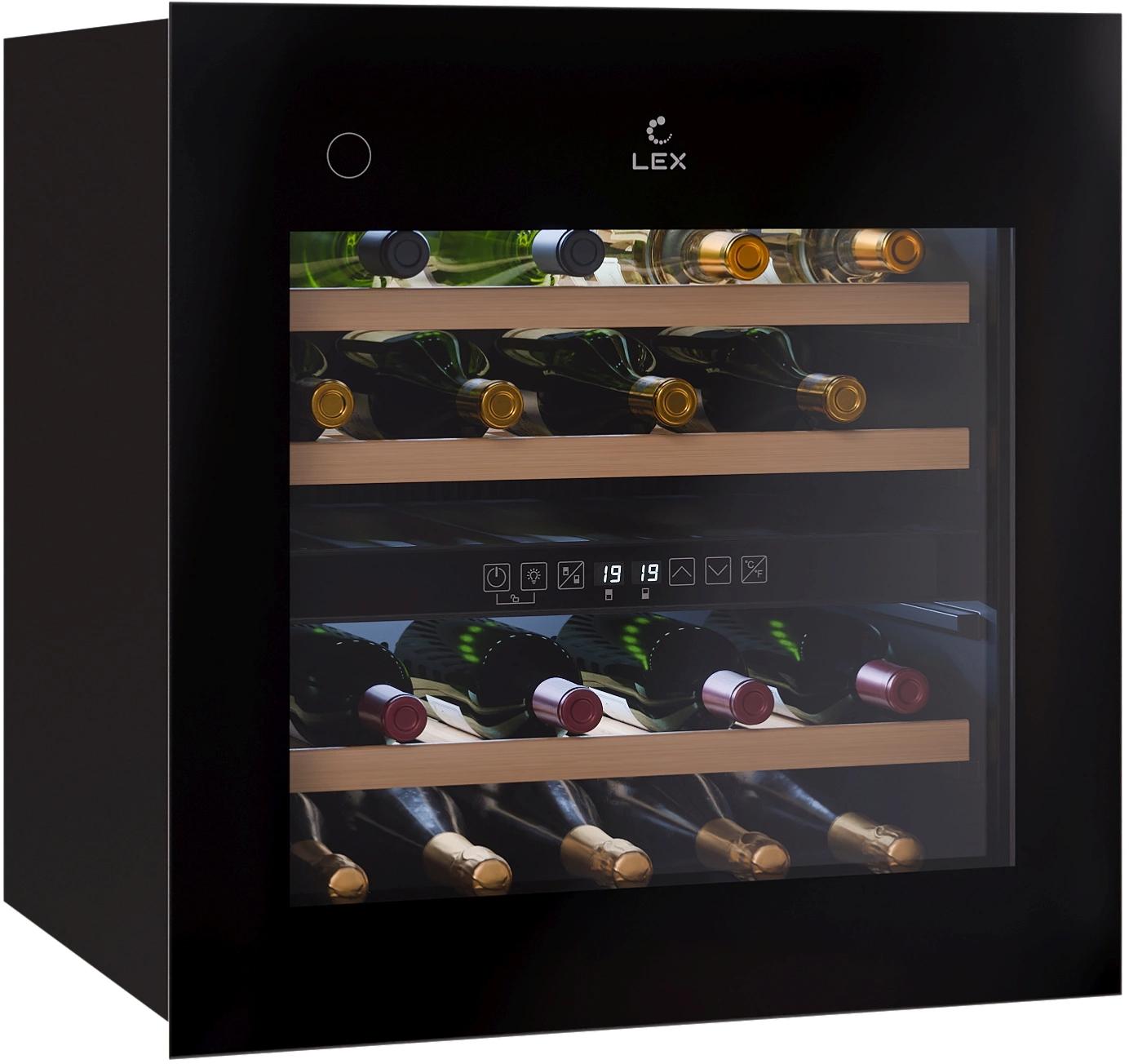 Винный шкаф Lex LWD6036BL dual zone PP 1-нокамерн. черный (CHAT500008) — изображение 2