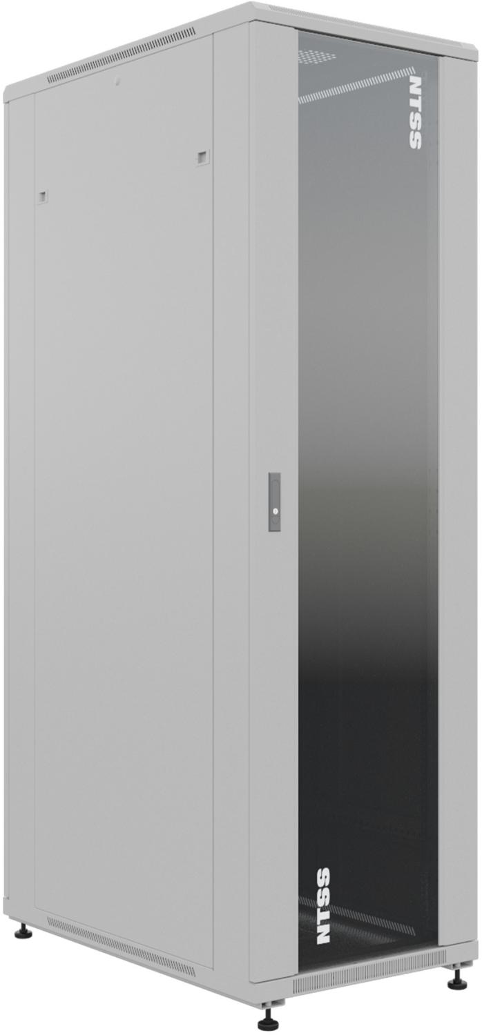 Шкаф серверный NTSS Премиум (NTSS-R42U80100GS) напольный 42U 800x1000мм пер.дв.стекл металл 900кг серый 910мм 134кг 1987мм IP20 сталь — изображение 2
