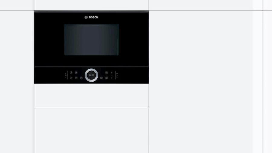 Встраиваемые микроволновые печи BOSCH 900Вт, 5 режимов, инвертер, 21 л, черный, петли слева — изображение 2