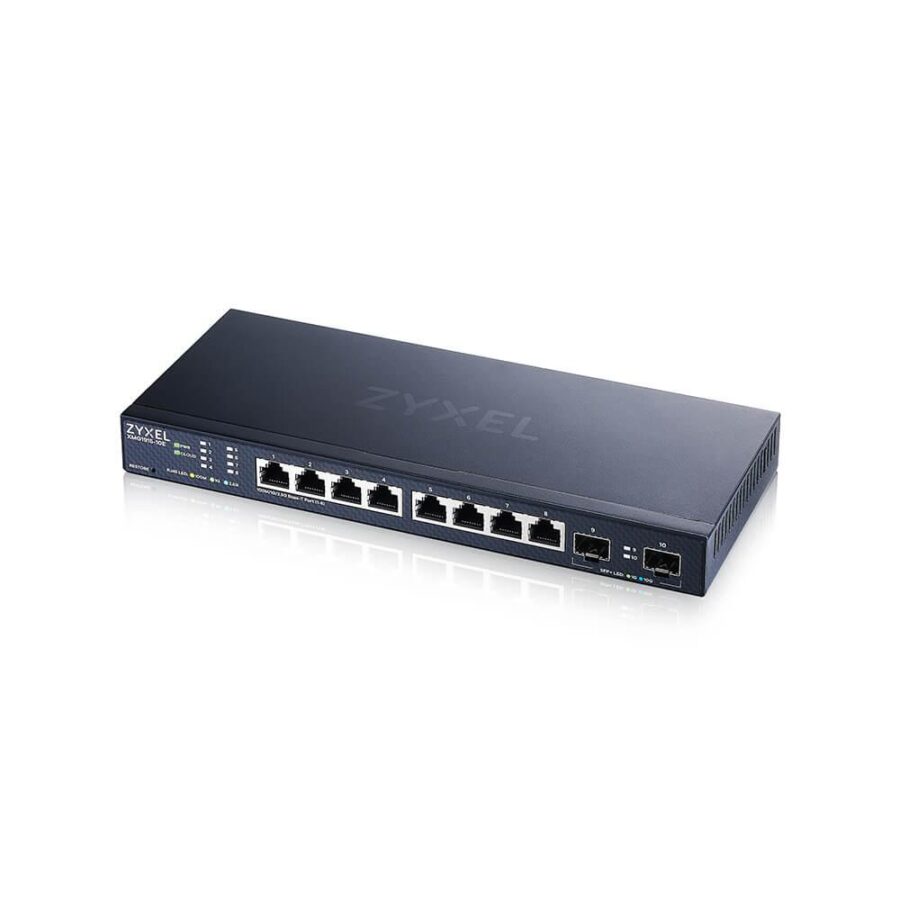 Коммутатор/ Multigigabit Smart L3 Lite switch Zyxel NebulaFlex XMG1915-10E, 8xRJ-45: 1/2.5G, 2xSFP+, silent (no fan)