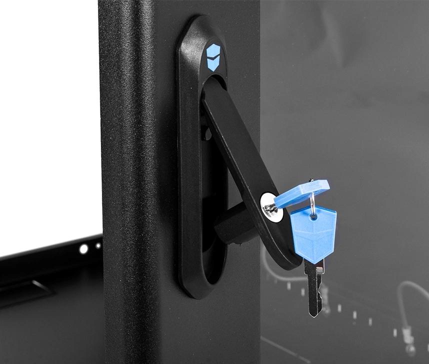 Шкаф коммутационный ЦМО (ШРН-15.650-9005) настенный 15U 600x658мм пер.дв.стекл 200кг черный 600мм 27кг 180град. 746мм сталь — изображение 4