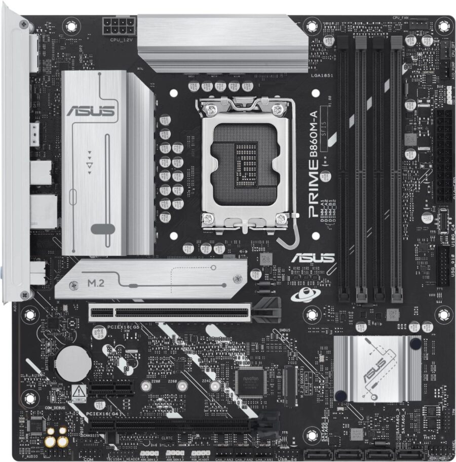 Материнская плата Asus PRIME B860M-A-CSM Soc-1851 Intel B860 4xDDR5 mATX AC`97 8ch(7.1) 2.5Gg RAID+HDMI+DP — изображение 2