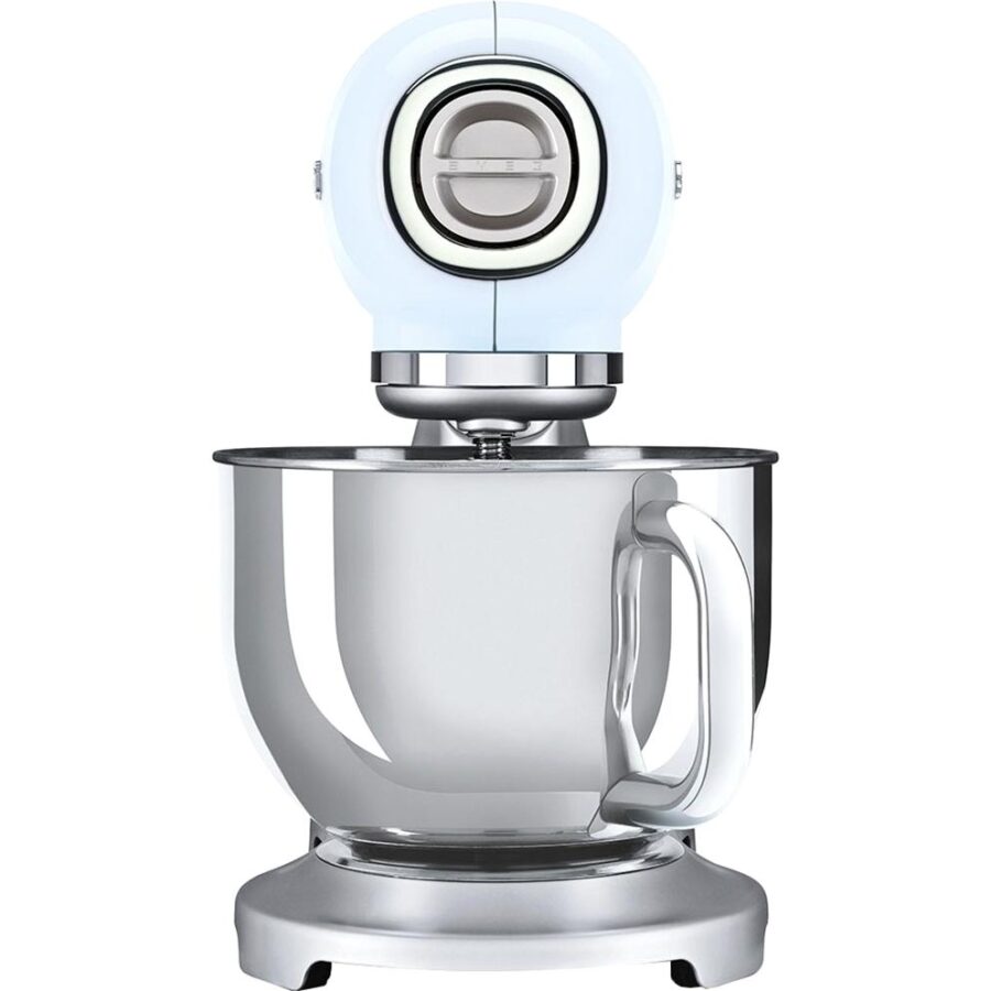 Миксеры SMEG Планетарный миксер, Мощность 0,8 кВт; Объем чаши 4,8л; Регулировка скорости, 2 насадки для взбивания, 1 насадка для теста, крышка для чаши, пастельный голубой — изображение 4