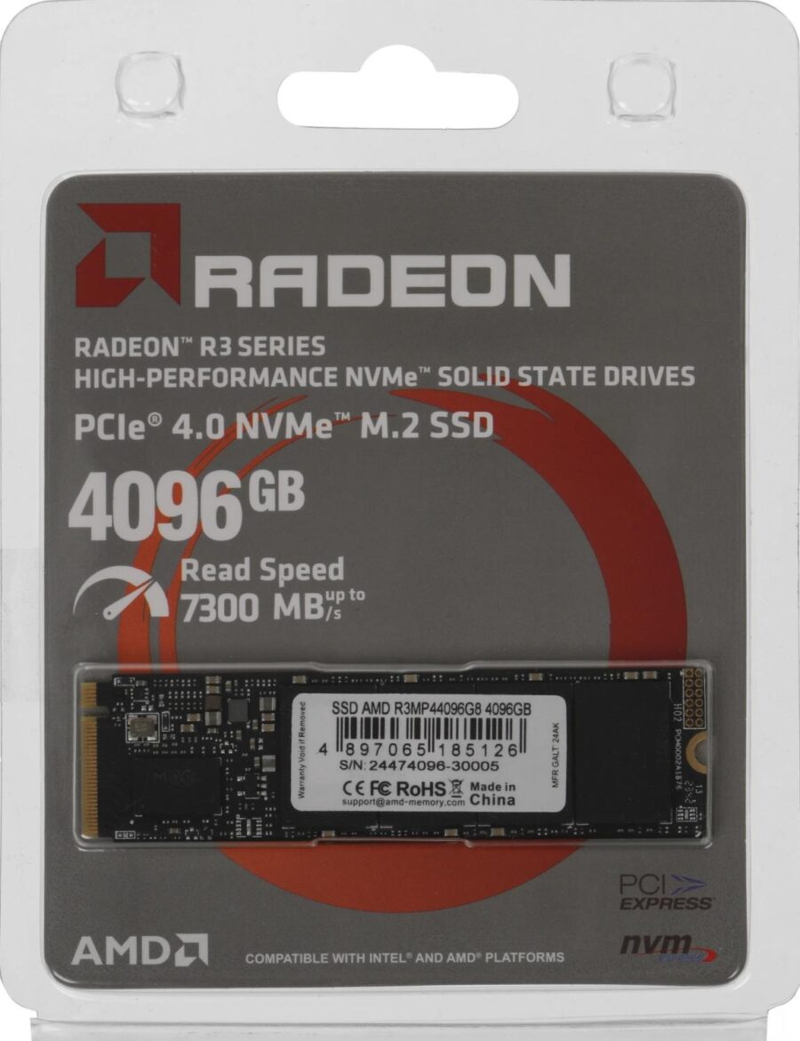 Накопитель SSD AMD PCIe 4.0 x4 4TB R3MP44096G8 Radeon M.2 2280 — изображение 4