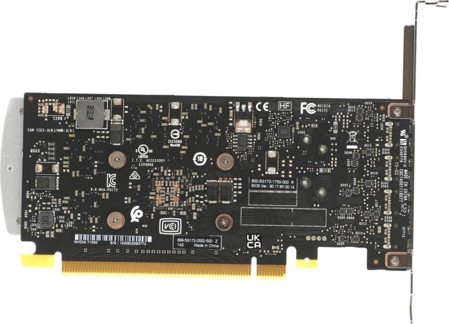 Видеокарта PNY PCI-E T1000 NVIDIA T1000 4Gb 128bit GDDR6 mDPx4 HDCP Bulk low profile — изображение 3