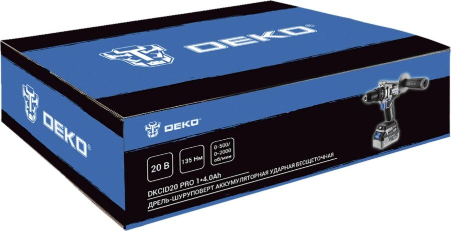 Дрель-шуруповерт Deko DKCID20 PRO аккум. патрон:быстрозажимной (085-1068) — изображение 3