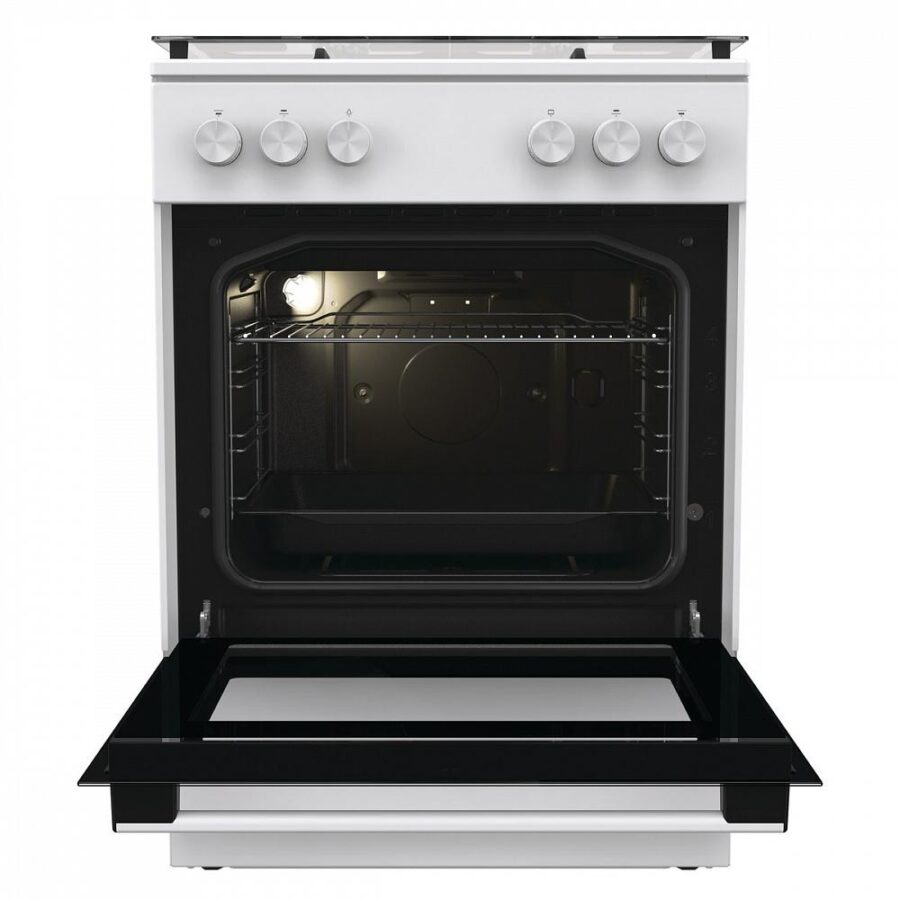 Газовая плита Gorenje/ Газовая плита Gorenje, автоматический электроподжиг варочной поверхности и духовки, чугунные решетки, цвет белый — изображение 2