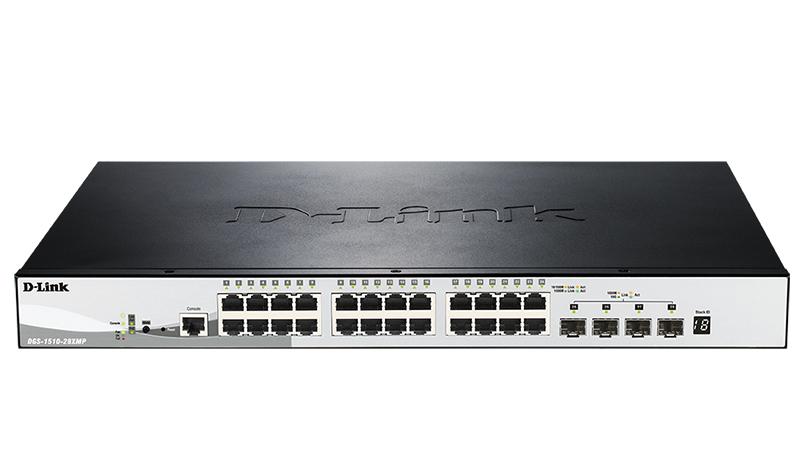 Коммутатор D-Link PROJ Настраиваемый L2+ стекируемый PoE-коммутатор, 48x1000Base-T PoE, 4x10GBase-X SFP+, PoE-бюджет 370 Вт (740 Вт с DPS-700), CLI, консольный порт RJ-45, RPS