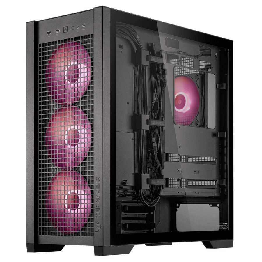 Корпус ASUS TUF GAMING GT302 TG ARGB BLACK (90DC00I0-B19000) GT302/ARGB FANS/BLK — изображение 4