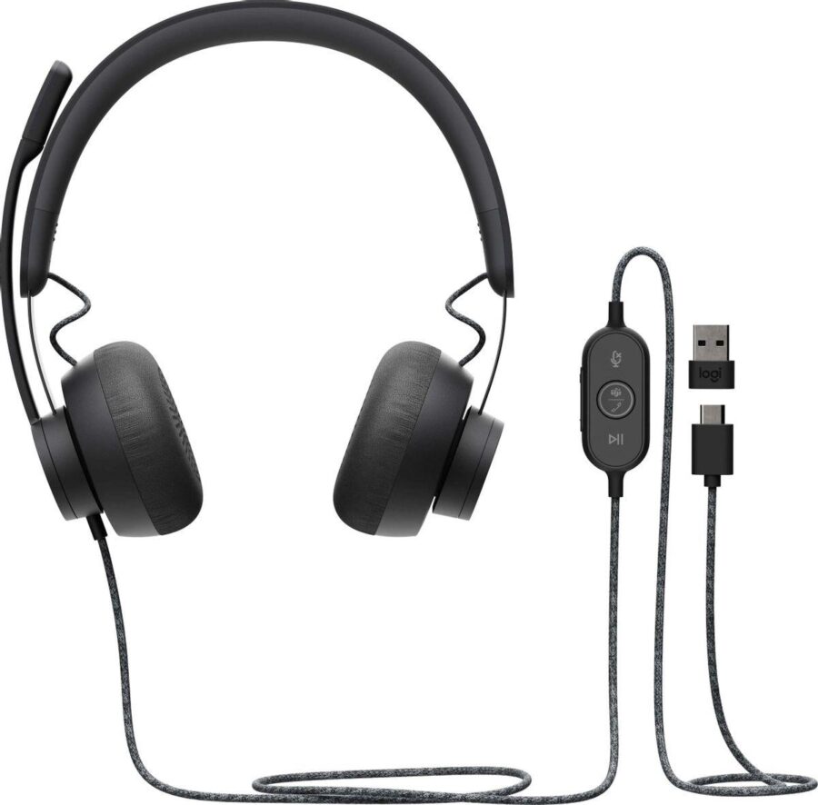Гарнитура/ Logitech Headset Zone Wired  Teams Graphite — изображение 2