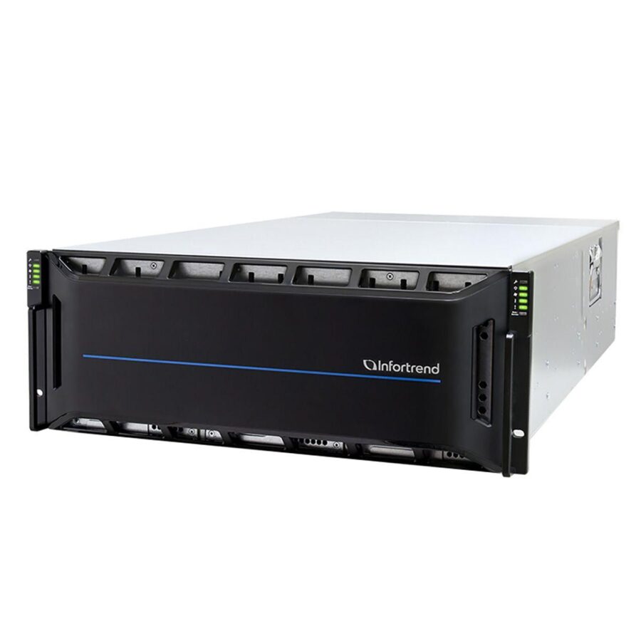 Сетевой накопитель Infortrend CS 2060D-J 4U/60bay, scale-out NAS, dual nodes subsystem including 2x4 Core CPU, 128GB (8x16GB), 8x10GbE(SFP+), 4x12Gb/s SAS EXP. Ports, 2x(PSU+FAN), 2x(SuperCap.+flash), 60 x 3.5" drive trays and rackmount kit, scale out to — изображение 3