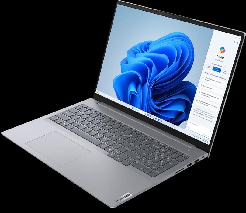 Ноутбук/ Lenovo ThinkBook 16-IML 16.0" WUXGA 300nits ,U7-155H,8Gb DDR5, 512GB SSD M.2 2242 NVMe G4, Integrated ARC, FHD Cam,Wi-fi AX 2x2-6E+BT,Y-FPR, 4 Cell 71Whr, 100W USB-C SLIM-3PIN-UK, BKLT KB US-ENG, No OS, 1Y — изображение 2