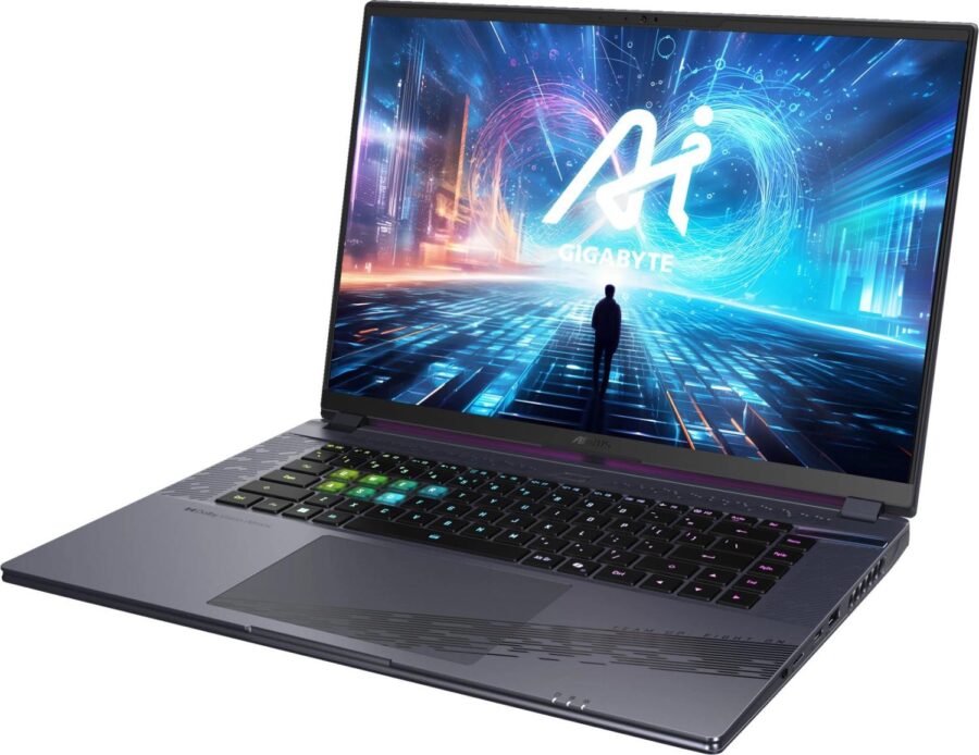 Ноутбук Gigabyte Aorus 16X Core i9 14900HX 32Gb SSD1Tb NVIDIA GeForce RTX4070 8Gb 16" IPS QHD+ (2560x1600) Windows 11 Home grey WiFi BT Cam (ASG-63KZC64SH) — изображение 2