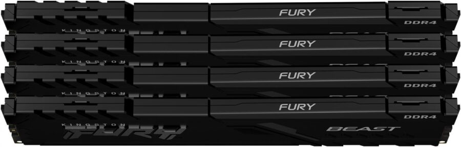 Память оперативная/ Kingston 128GB 3200MT/s DDR4 CL16 DIMM (Kit of 4) FURY Beast Black — изображение 3