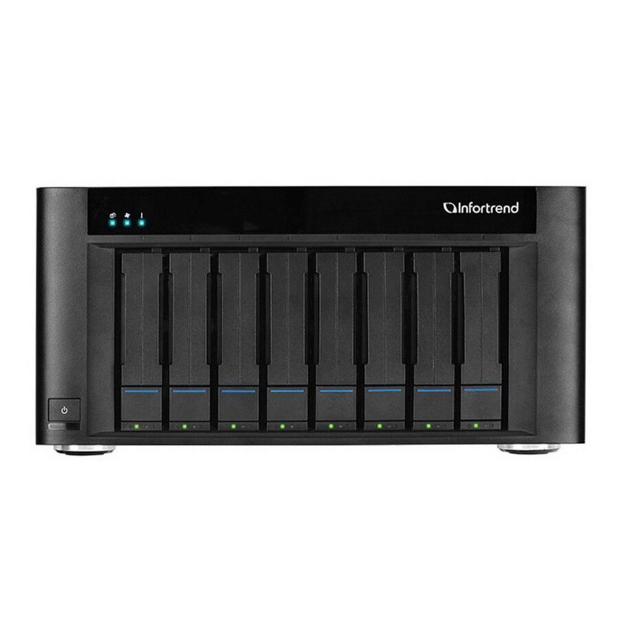 Сетевой накопитель Infortrend GSe Pro 108-C 8bay, supports NAS, SAN, object protocol and Cloud gateway, including Intel Atom 2.4GHz 4C CPU, 1x4GB non-ECC, 4x1GbE(RJ45), 2x USB 2.0, 2x USB 3.0, 1x Host Board slot, 1xPSU and 8 drive trays — изображение 2