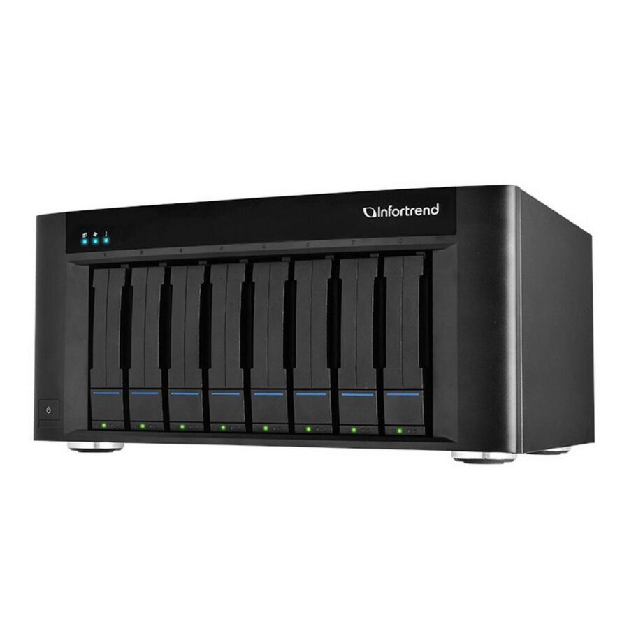 Сетевой накопитель Infortrend GSe Pro 108-C 8bay, supports NAS, SAN, object protocol and Cloud gateway, including Intel Atom 2.4GHz 4C CPU, 1x4GB non-ECC, 4x1GbE(RJ45), 2x USB 2.0, 2x USB 3.0, 1x Host Board slot, 1xPSU and 8 drive trays — изображение 3
