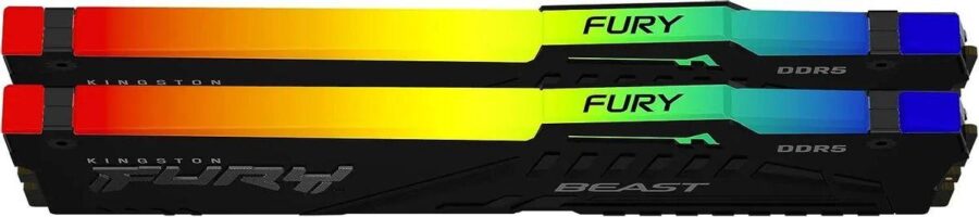 Память оперативная/ Kingston 64GB 5600MT/s DDR5 CL40 DIMM (Kit of 2) FURY Beast RGB XMP — изображение 2