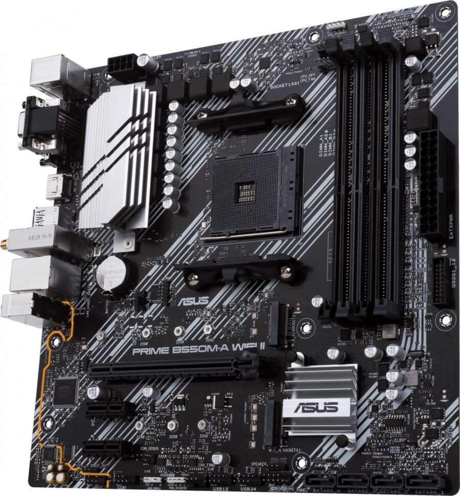 Материнская плата Asus PRIME B550M-A WIFI II Soc-AM4 AMD B550 4xDDR4 mATX AC`97 8ch(7.1) GbLAN RAID+VGA+DVI+HDMI — изображение 3