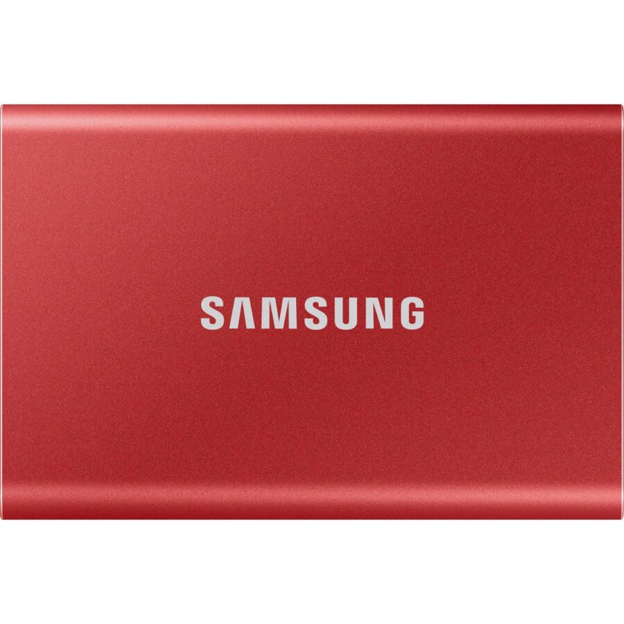 Внешние HDD и SSD/ Samsung External SSD T7, 2000GB, Type-C, USB 3.2 Gen2, R/W 1050/1000MB/s, 85x57x8mm, Metallic Red (12 мес.)