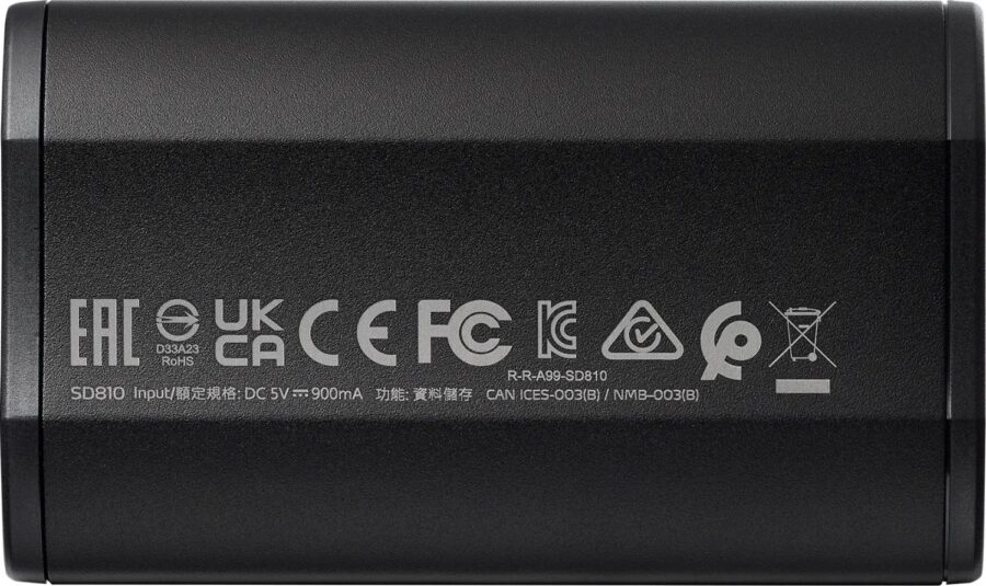 Твердотельный накопитель/ ADATA External SSD SD810, 2000GB, Type-C, USB 3.2 Gen2х2, up to R/W 2000/2000 MB/s, 72.7x44x12.2mm, Black (5 лет) — изображение 2