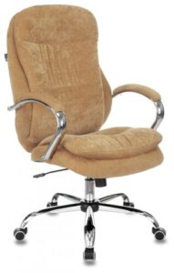 Купить Кресло руководителя Бюрократ T-9950SL Fabric горчичный Velvet 73 крестов. металл хром - 4D-12434852 из реестра по лучшей цене
