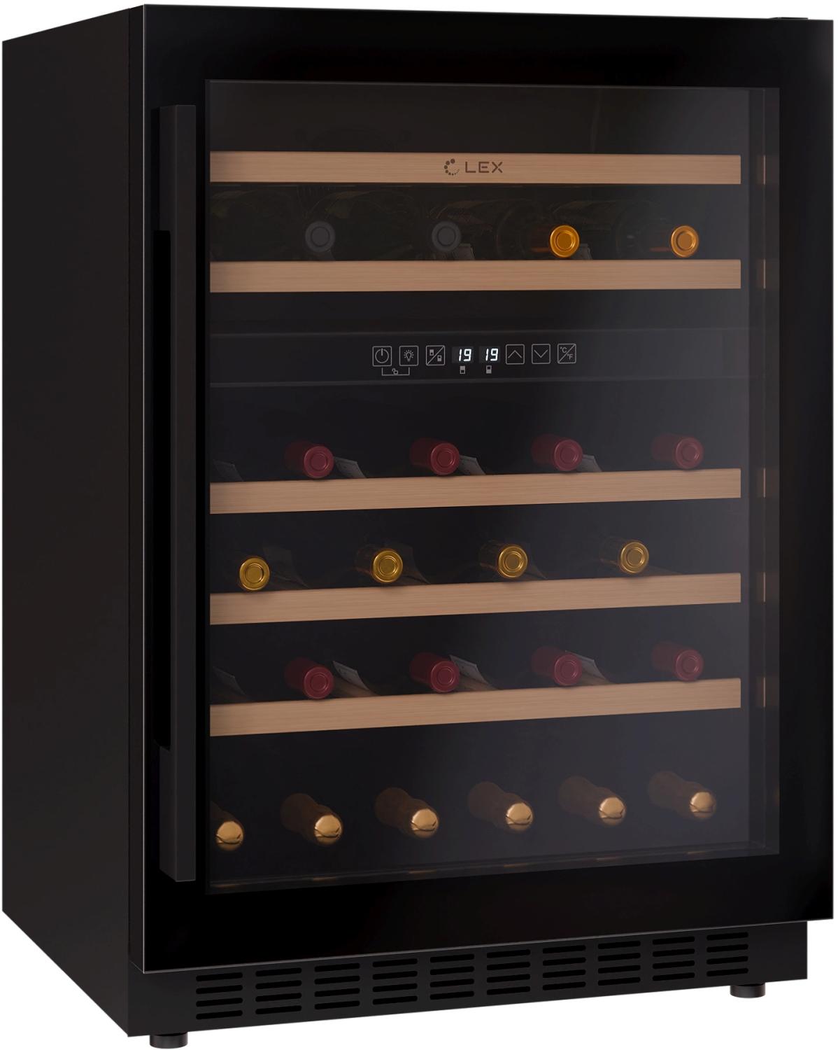 Винный шкаф Lex LWD6046BL dual zone 1-нокамерн. черный — изображение 4