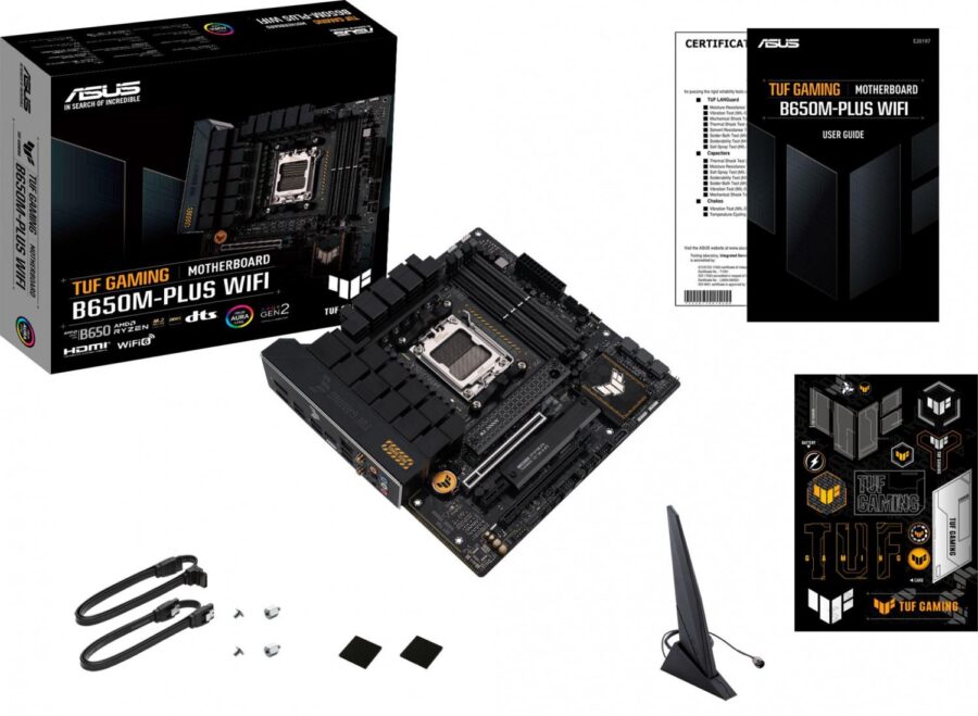 Материнская плата Asus TUF GAMING B650M-PLUS WIFI SocketAM5 AMD B650 4xDDR5 mATX AC`97 8ch(7.1) 2.5Gg RAID+HDMI+DP — изображение 3