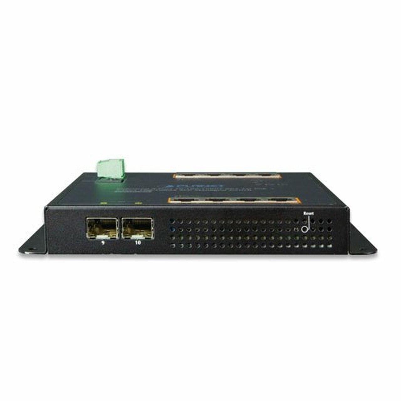 WGS-4215-8P2S индустриальный коммутатор/ IP30, IPv6/IPv4, 8-Port 1000T 802.3at PoE + 2-Port 100/1000X SFP Wall-mount Managed Ethernet Switch (-40 to 75 C, dual power input on 48-56VDC terminal block and power jack, SNMPv3, 802.1Q VLAN, IGMP Snooping, SSL, — изображение 2